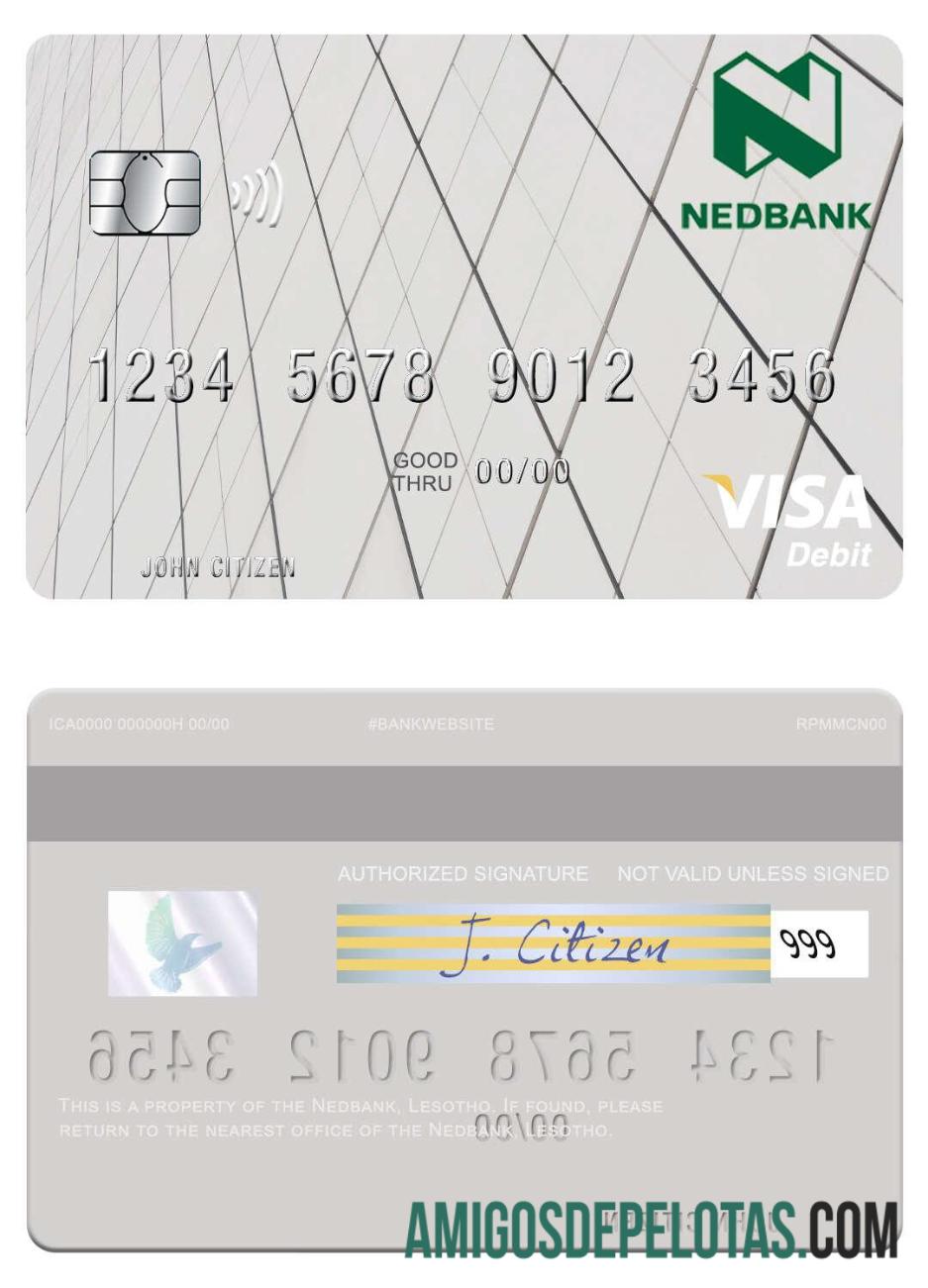 Lesotho Nedbank Visa Debit Card download for verification